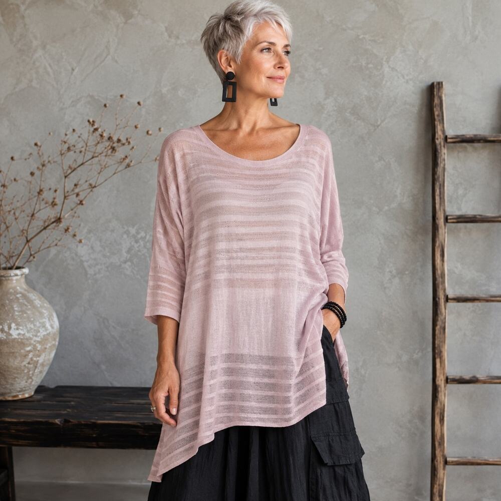 White House Black Market Pink Short Sleeve Pointelle Sweater Large